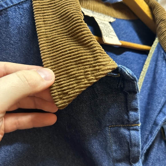 Vintage Sag Harbor Denim Corduroy Chore Barn Coat Jacket Womens Large - Picture 6 of 9